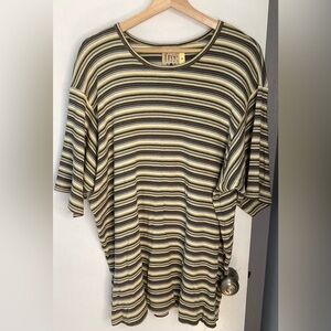 Vintage Striped Multicolor Top by Free Woman 2X-3X